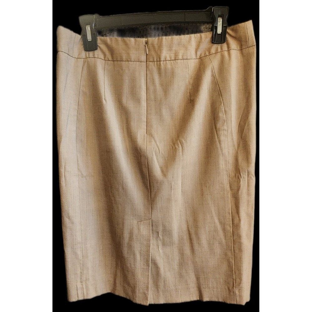 Classic Vintage Womens Fully Lined Wool Spandex Pencil Skirt Size 8 -- Color Tan